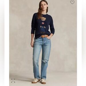 Designer Inspired Women's Crew Neck Teddy Bear Sweater